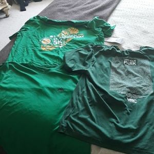 3 green running shirts Lg